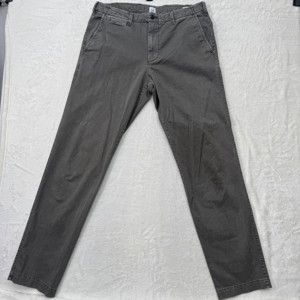 Gap Pants Mens Grey Straight Fit Chino Cotton Stretch Casual Workwear